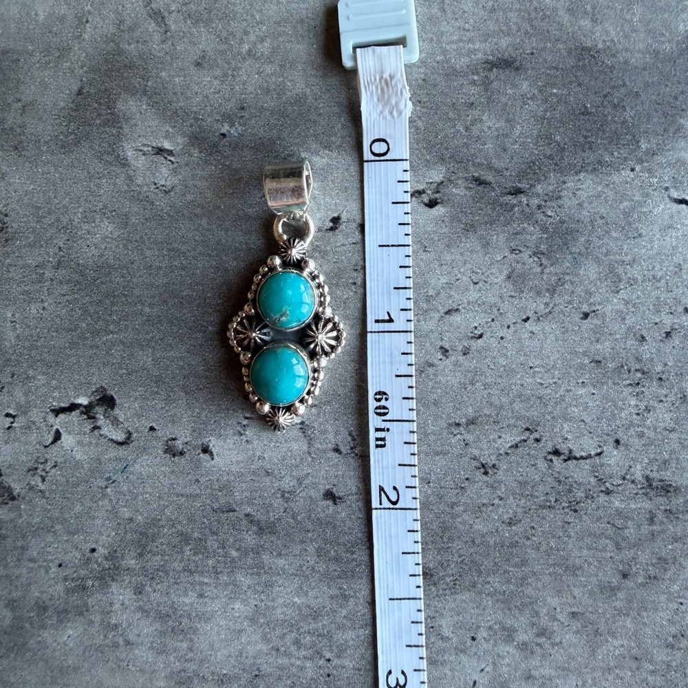 Turquoise Sterling 925 Silver Pendant - Picture 7 of 7